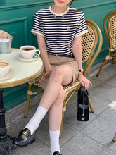 画像をギャラリービューアに読み込む, パリのカフェでブランチした日のワッフルボーダーTシャツ_N2121