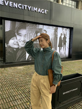 画像をギャラリービューアに読み込む, お洒落上級者なあの子のパフスリーブデニムシャツ_N1717