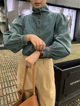 画像をギャラリービューアに読み込む, お洒落上級者なあの子のパフスリーブデニムシャツ_N1717