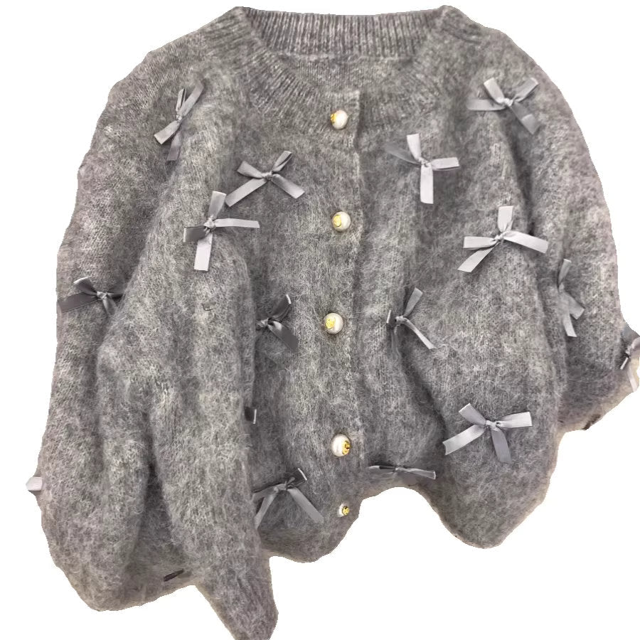 物語の途中で主人公が選んだリボンニットカーディガン_K0268 – coko tokyo