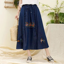 画像をギャラリービューアに読み込む, 森の小さなパン屋さんに行く日の刺繍デザインAラインスカート_N3128