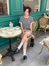 画像をギャラリービューアに読み込む, パリのカフェでブランチした日のワッフルボーダーTシャツ_N2121