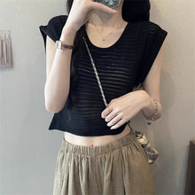 画像をギャラリービューアに読み込む, 軽やかで涼しげな雰囲気を纏う透かし編みトップス_K0050