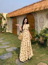 画像をギャラリービューアに読み込む, ココナッツの香る道で出会った少女の思い出を織り込んだ夏の日のロングドレス_K0168