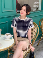 画像をギャラリービューアに読み込む, パリのカフェでブランチした日のワッフルボーダーTシャツ_N2121