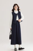 画像をギャラリービューアに読み込む, 【2点セット】本屋さんに立ち寄るデニムベストとスカートのセットアップ_N3495