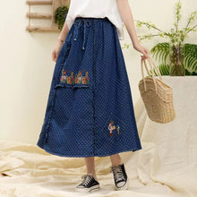 画像をギャラリービューアに読み込む, 森の小さなパン屋さんに行く日の刺繍デザインAラインスカート_N3128