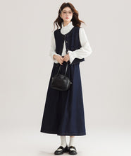 画像をギャラリービューアに読み込む, 【2点セット】本屋さんに立ち寄るデニムベストとスカートのセットアップ_N3495