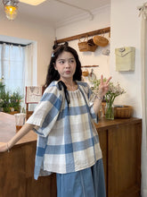 画像をギャラリービューアに読み込む, 青いチェックと刺繍パンツで迎える、ちょっと特別な土曜日のコーデセット_K0023