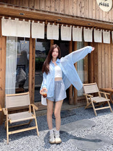 画像をギャラリービューアに読み込む, 夏の朝、レモネードを片手に日記を綴る彼女のシアーカーディガン_K0091