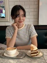 画像をギャラリービューアに読み込む, パリのカフェでブランチした日のワッフルボーダーTシャツ_N2121