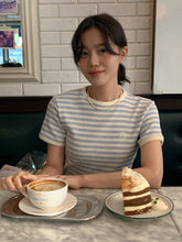 画像をギャラリービューアに読み込む, パリのカフェでブランチした日のワッフルボーダーTシャツ_N2121