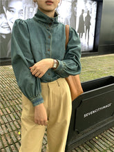 画像をギャラリービューアに読み込む, お洒落上級者なあの子のパフスリーブデニムシャツ_N1717