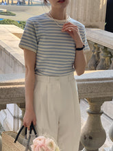 画像をギャラリービューアに読み込む, パリのカフェでブランチした日のワッフルボーダーTシャツ_N2121