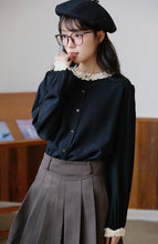 画像をギャラリービューアに読み込む, 美術館でときめきが起こるフリルバイカラーブラウス_N3408