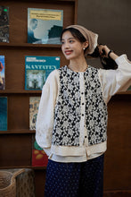 画像をギャラリービューアに読み込む, 【2点セット】隣町のフリーマーケットに行く日のジャガードベストセットブラウス_N2975