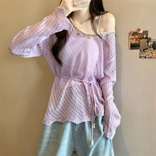 画像をギャラリービューアに読み込む, やわらかな日差しとレースに包まれる透かし編みトップス_K0054
