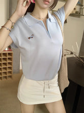 画像をギャラリービューアに読み込む, 気になる彼に会いに行く日のロゴ入りスポーティーポロシャツ_K0100