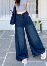 画像をギャラリービューアに読み込む, 見上げた空の青さと溶け合う、インディゴワイドデニム_K0110