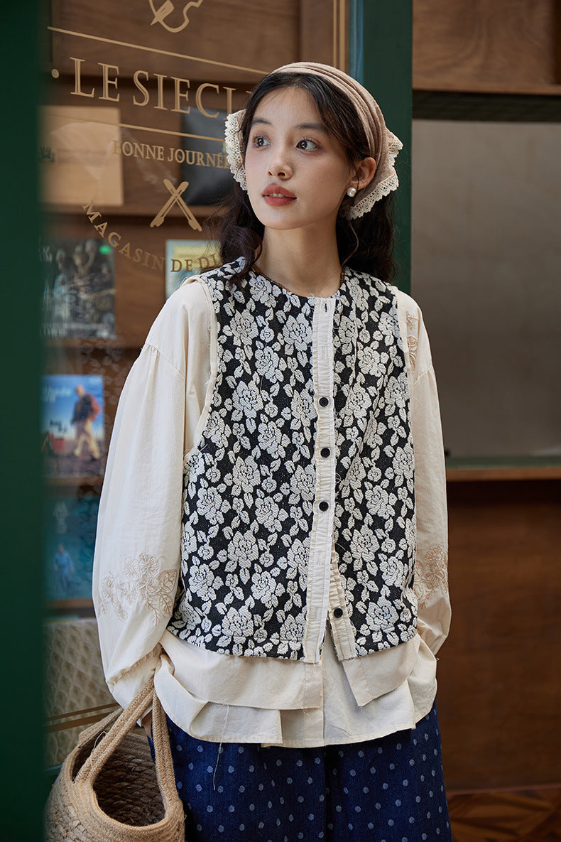 ジャガードベスト eaphi 2点セット】隣町のフリーマーケットに行く日のジャガードベストセット