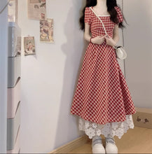 画像をギャラリービューアに読み込む, 絵本の中のヒロインに憧れて、そっと袖を通したギンガムチェックワンピ_K0081