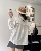 画像をギャラリービューアに読み込む, 喫茶店のホットケーキが好きなあの子の刺繍セーラーカラーブラウス_N3505