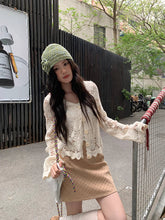 画像をギャラリービューアに読み込む, 咲き始めた朝の花園を歩くようなフローラルクロシェカーディガン_K0068