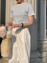 画像をギャラリービューアに読み込む, パリのカフェでブランチした日のワッフルボーダーTシャツ_N2121