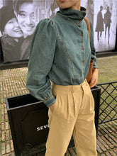 画像をギャラリービューアに読み込む, お洒落上級者なあの子のパフスリーブデニムシャツ_N1717