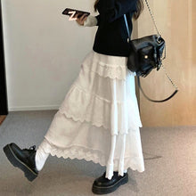 画像をギャラリービューアに読み込む, ココアにマシュマロをトッピングするレースティアードフリルスカート_N3229