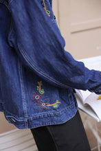画像をギャラリービューアに読み込む, お気に入りのカフェに行く日の刺繍デニムジャケット_N1981