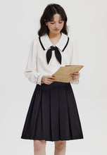 画像をギャラリービューアに読み込む, 恋に落ちた日のリボンタイパイピングブラウス_N3407