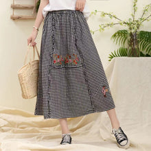 画像をギャラリービューアに読み込む, 森の小さなパン屋さんに行く日の刺繍デザインAラインスカート_N3128