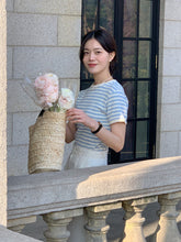 画像をギャラリービューアに読み込む, パリのカフェでブランチした日のワッフルボーダーTシャツ_N2121