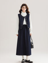 画像をギャラリービューアに読み込む, 【2点セット】本屋さんに立ち寄るデニムベストとスカートのセットアップ_N3495