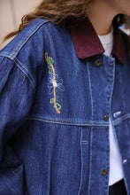 画像をギャラリービューアに読み込む, お気に入りのカフェに行く日の刺繍デニムジャケット_N1981