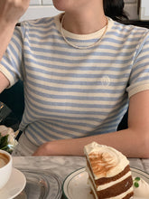 画像をギャラリービューアに読み込む, パリのカフェでブランチした日のワッフルボーダーTシャツ_N2121