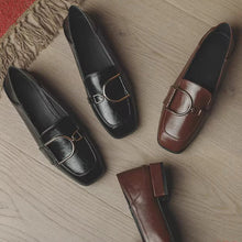 画像をギャラリービューアに読み込む, 秋の図書館でお気に入りの本を読む時間に寄り添う、上品レザーローファー_K0188