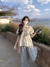 画像をギャラリービューアに読み込む, 南国の花に似合う風に揺れるレースリボンブラウス_K0053