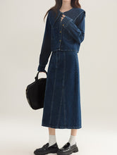 画像をギャラリービューアに読み込む, 【2点セット】シャンゼリゼ通りを歩く彼女のデニムセットアップ_N3500