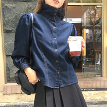 画像をギャラリービューアに読み込む, お洒落上級者なあの子のパフスリーブデニムシャツ_N1717
