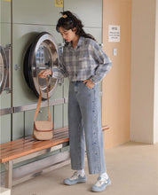 画像をギャラリービューアに読み込む, 友達とシェアハウスをするあの子のサイドフラワー刺繡デニム_N3436