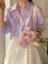 画像をギャラリービューアに読み込む, 部屋に飾るお花を買いに行くマルチストライプシャツ_N1997