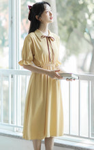 画像をギャラリービューアに読み込む, 秘密の花言葉を教えてくれたあの子のパフスリーブリボンワンピース_N3533