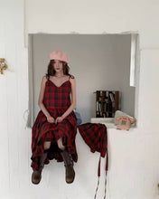 画像をギャラリービューアに読み込む, 恋する女の子のフリルチェックキャミワンピース_N3506