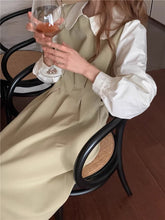 画像をギャラリービューアに読み込む, お花屋さんを夢見る女の子のバイカラーAラインワンピース_N1487