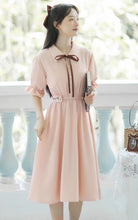 画像をギャラリービューアに読み込む, 秘密の花言葉を教えてくれたあの子のパフスリーブリボンワンピース_N3533