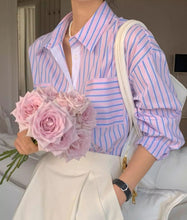 画像をギャラリービューアに読み込む, 部屋に飾るお花を買いに行くマルチストライプシャツ_N1997