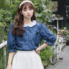 画像をギャラリービューアに読み込む, ちょっとだけ強がりなあの子のブルーチェックブラウス_N3540