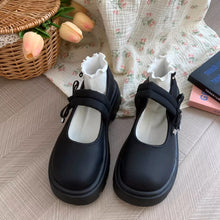 画像をギャラリービューアに読み込む, マシュマロを焼くあの子のポイントリボン厚底メリージェーンシューズ_N2957